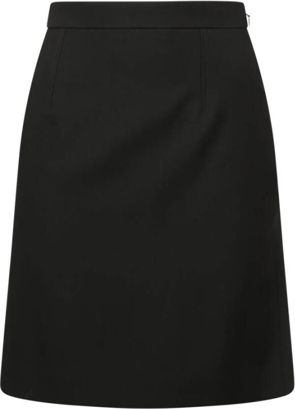 Alexander mcqueen Zwarte wollen rok met hoge taille en vetersluiting Zwart Dames