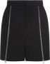 Alexander mcqueen Zwarte wollen shorts met hoge taille en zilverkleurige rits Zwart Dames - Thumbnail 1