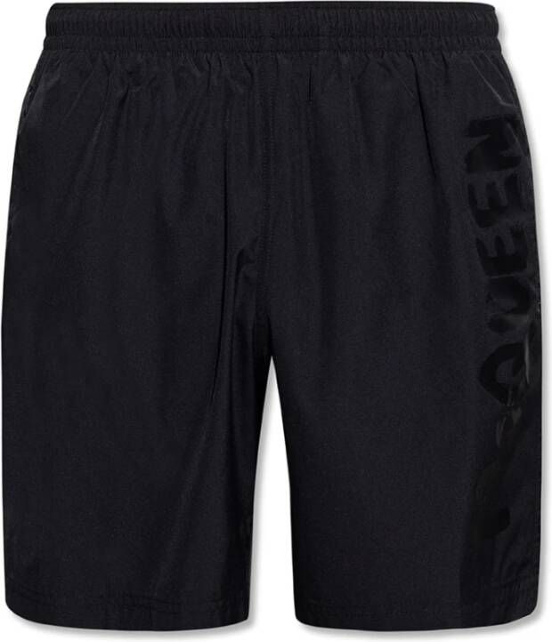 Alexander mcqueen Zwem shorts met logo Zwart Heren