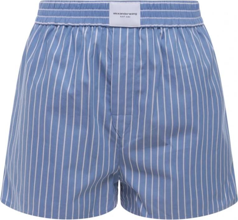 Alexander wang Blauwe Katoenen Shorts voor Dames Stijlvol en Comfortabel Blauw Dames