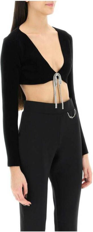 Alexander wang cropped cardigan in cotton chenille Black Dames
