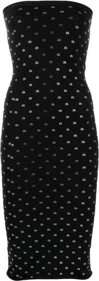 Alexander wang crystal-embellished strapless dress Zwart Dames