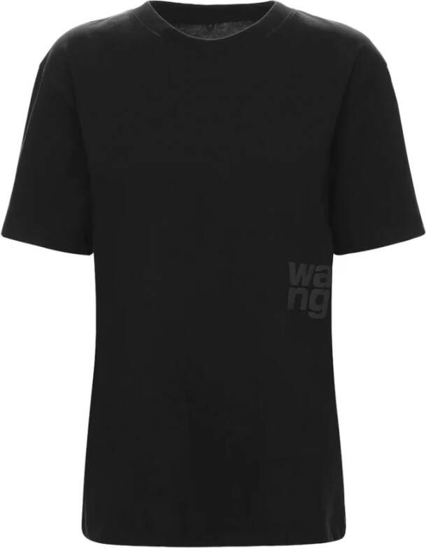 Alexander wang Zwarte Katoenen Korte Mouw T-Shirt Black Dames