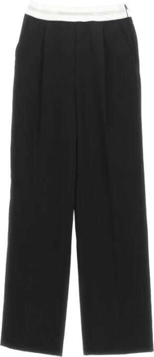Alexander wang Hoge Taille Geplooide Broek Zwart Dames