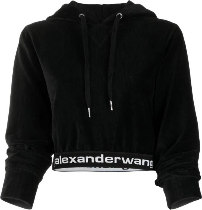 Alexander wang Corduroy sweatshirt met capuchon Zwart Dames