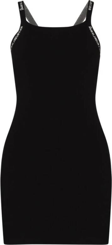 alexander wang Jurk met logo jacquard afwerking Zwart Dames