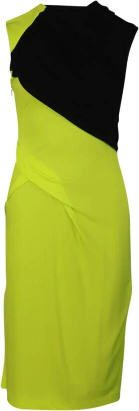 Alexander Wang Pre-owned Alexander Wang Color-Block Midi Dress in Multicolor Viscose Zwart Dames