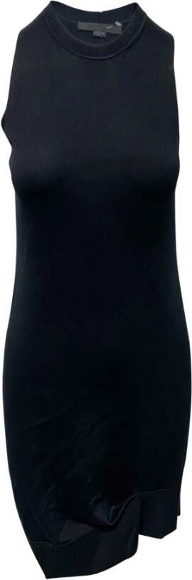 Alexander Wang Pre-owned Alexander Wang Crew Neck Knee-Length Dress in Black Silk Zwart Dames