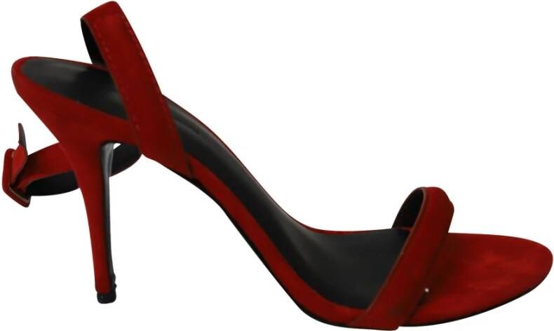 Alexander Wang Pre-owned Alexander Wang Julie Strappy Sandals in Red Suede Rood Dames
