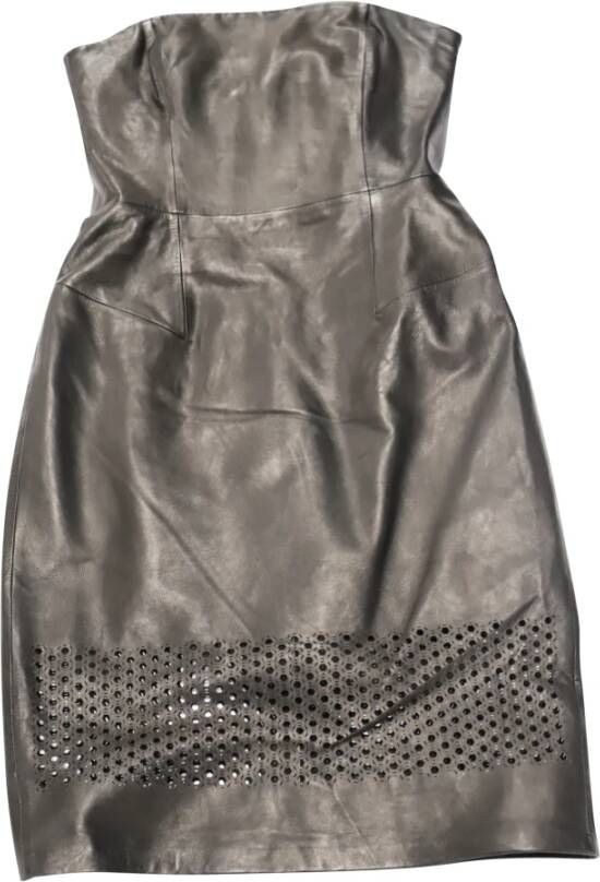 Alexander Wang Pre-owned Alexander Wang Strapless Dress with Cutout Details in Black Leather Zwart Dames