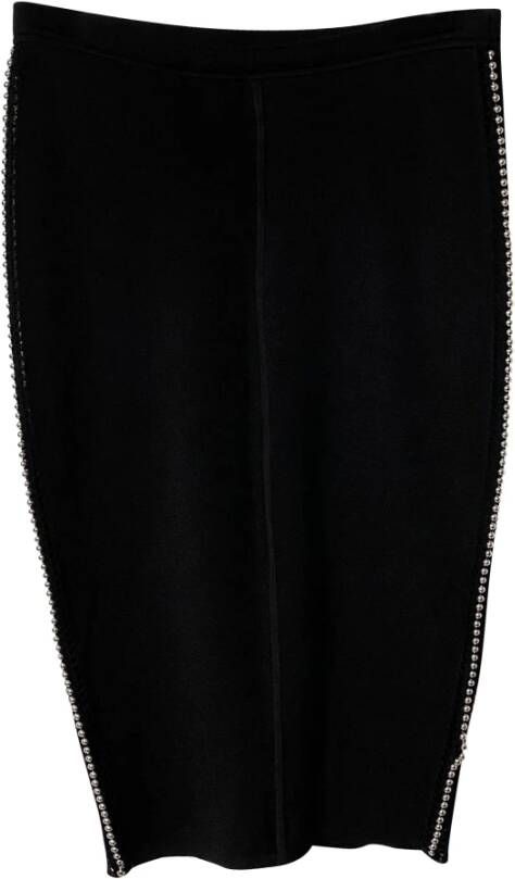 Alexander Wang Pre-owned Alexander Wang Studded Knit Pencil Skirt in Black Rayon Zwart Dames