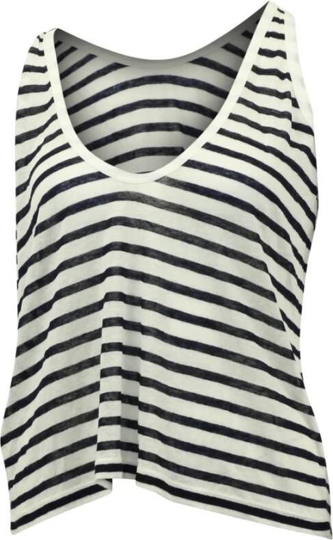 Alexander Wang Pre-owned T by Alexander Wang Striped Burnout Tank Top in White and Black Rayon Wit Dames