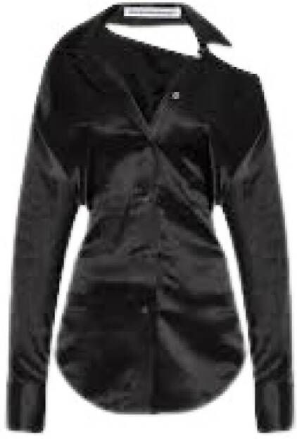T by Alexander Wang Zijden hemd Zwart Dames