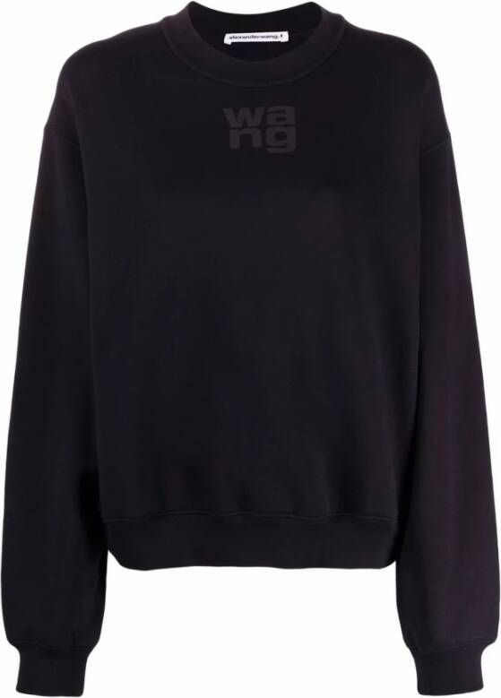 Alexander wang Zwart Logo Print Sweatshirt met Ronde Hals Black Dames