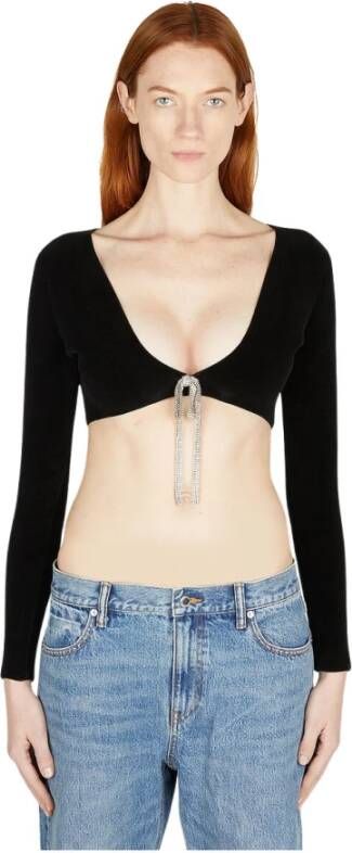 Alexander wang cropped cardigan in cotton chenille Black Dames