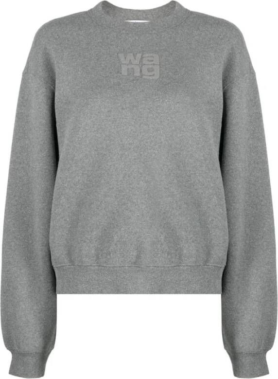 Alexander wang Glitter Terry Sweatshirt met Logo Applique Gray Dames