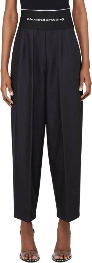 Alexander wang Hoge Taille Wollen Broek Black Dames