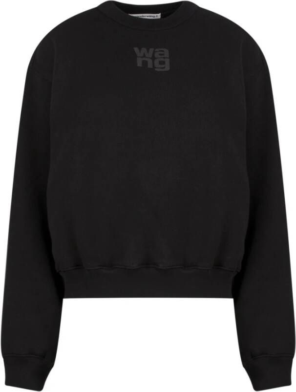 Alexander wang Zwarte Katoenen Sweatshirt met Logo Detail Zwart Dames