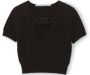 Alexander wang Zwarte V-hals T-shirt met gehaakte kettingdetail Zwart Dames - Thumbnail 1