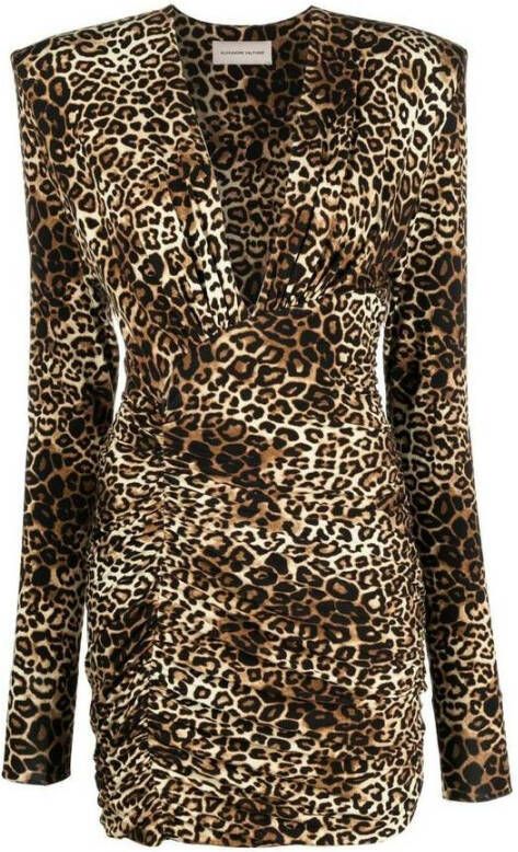 Alexandre Vauthier Aansluitende Mini Luipaardprint Jurk Brown Dames
