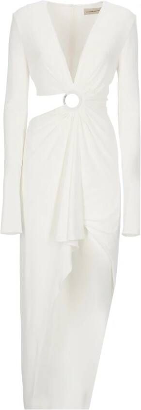 Alexandre Vauthier Witte stretch viscose lange jurk White Dames