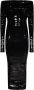 Alexandre Vauthier Zwarte pailletten off-shoulder midi jurk Black Dames - Thumbnail 1