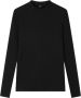 ALIX THE LABEL Dames Tops & T-shirts Ladies Knitted Rib Turtle Neck Top Zwart - Thumbnail 2