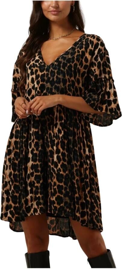 ALIX THE LABEL Dames Jurken Ladies Woven Animal Dress 1 Bruin - Foto 3