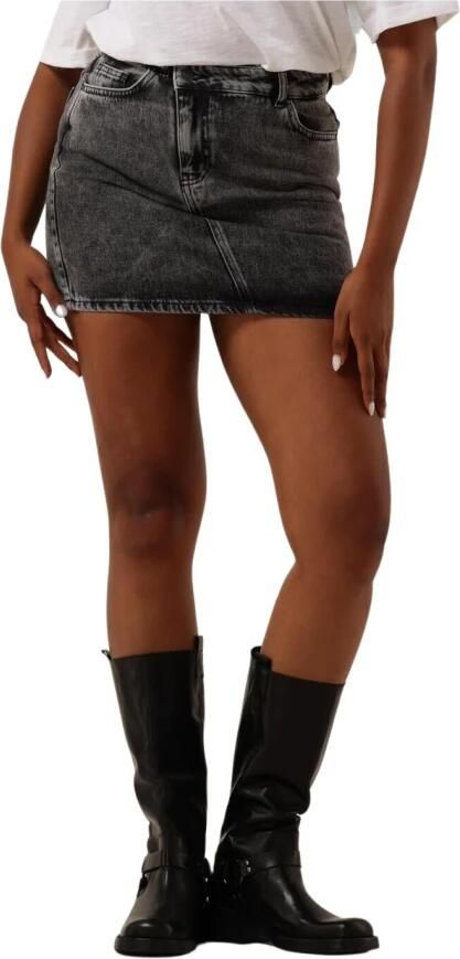 ALIX THE LABEL Dames Rokken Ladies Woven Asymetric Denim Mini Skirt Grijs - Foto 3