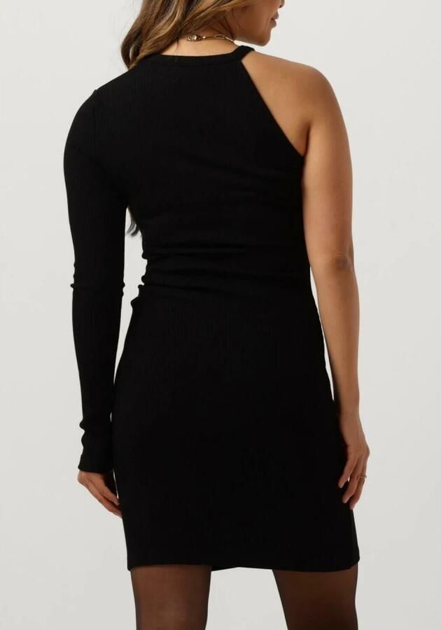 ALIX THE LABEL Dames Jurken Ladies Knitted Asymmetric Dress Zwart - Foto 6