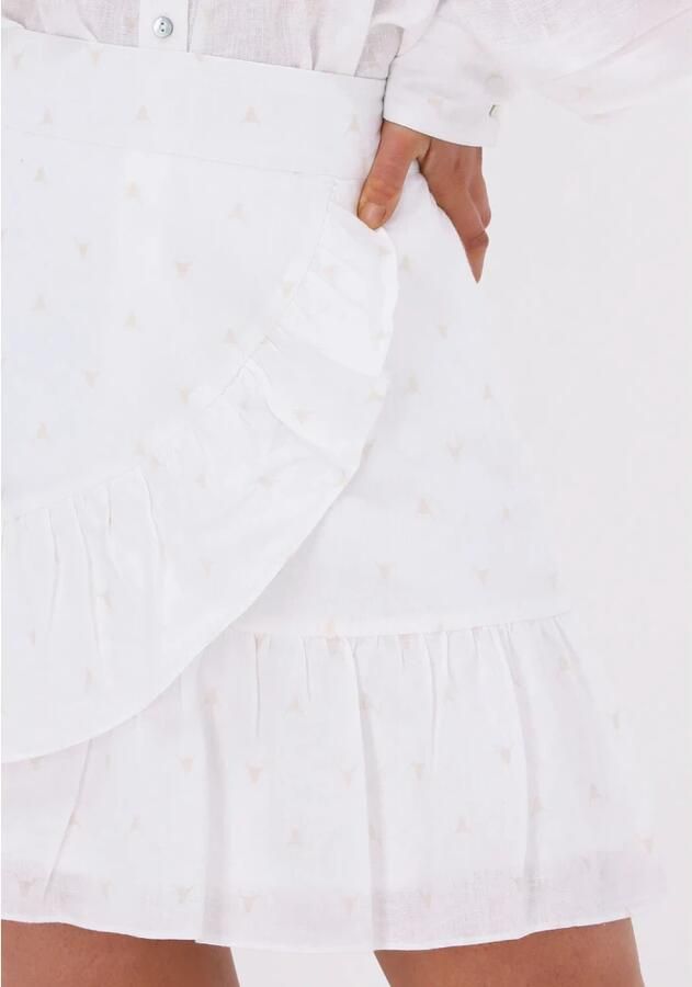 ALIX THE LABEL Dames Rokken Woven Bull Linen Lyocell Skirt Gebroken Wit