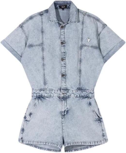 ALIX THE LABEL Dames Jumpsuits Ladies Woven Denim Playsuit Blauw - Foto 4