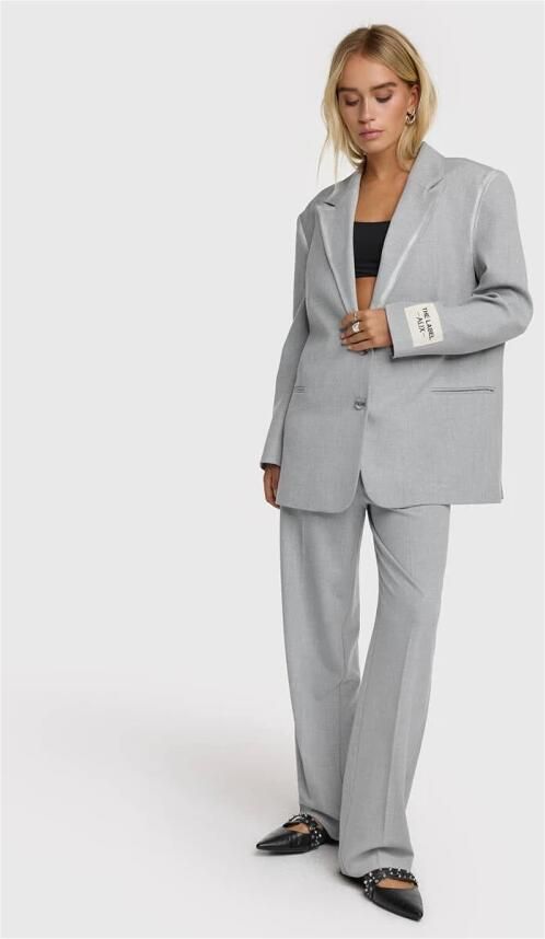 ALIX THE LABEL Dames Blazers Ladies Woven Foil Stripe Blazer Lichtgrijs - Foto 3