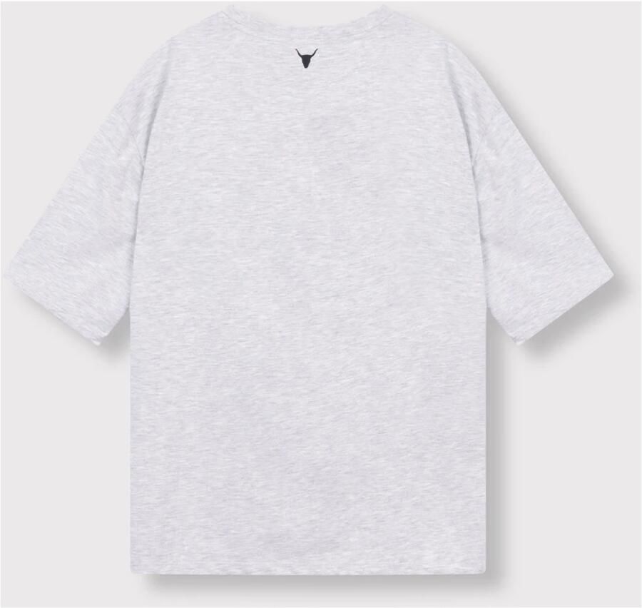 ALIX THE LABEL Dames Tops & T-shirts Ladies Knitted The Label Tshirt Grijs