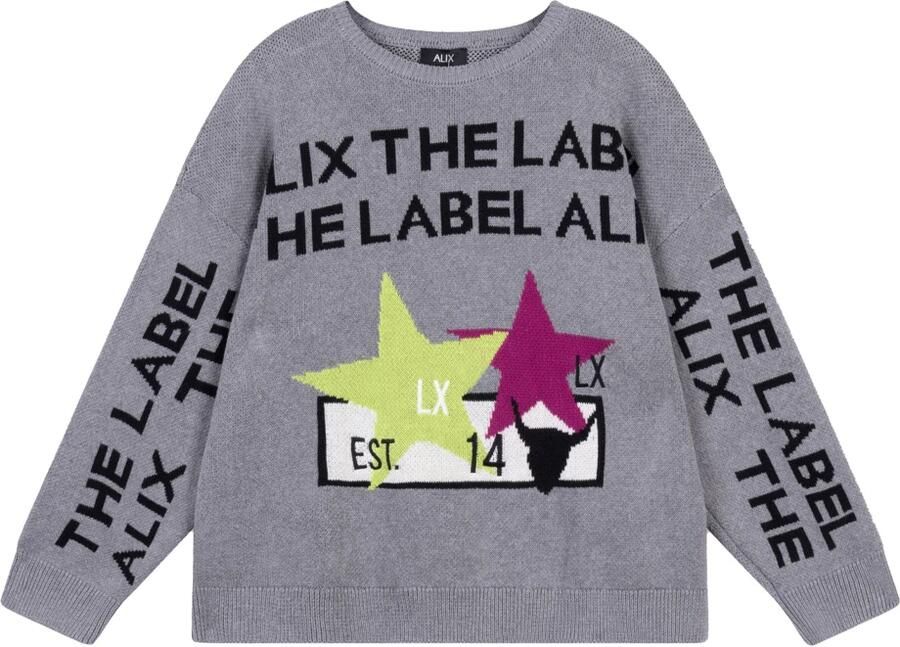 Alix The Label Grijze Dames Gebreide Trui Stijlvol Comfort Gray Dames - Foto 7