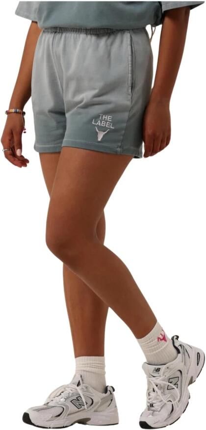 ALIX THE LABEL Dames Broeken Ladies Knitted Sprayed Sweat Shorts Grijs - Foto 3