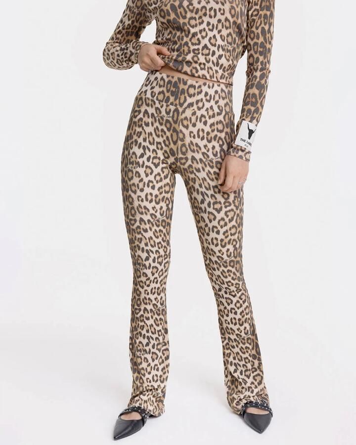 Alix the Label high waist flared broek met panterprint bruin - Foto 2