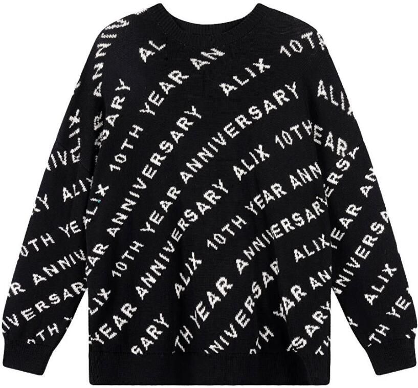 Alix The Label Gebreide trui met tekst Black Dames