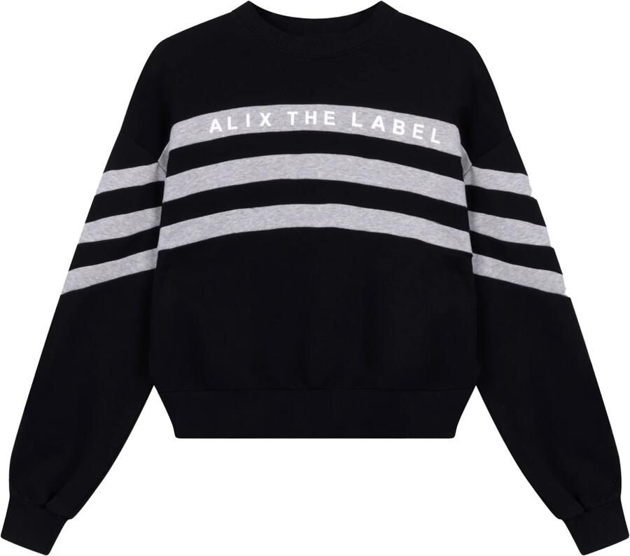 ALIX THE LABEL Dames Truien & Vesten Ladies Knitted Cropped Sweater Zwart - Foto 2