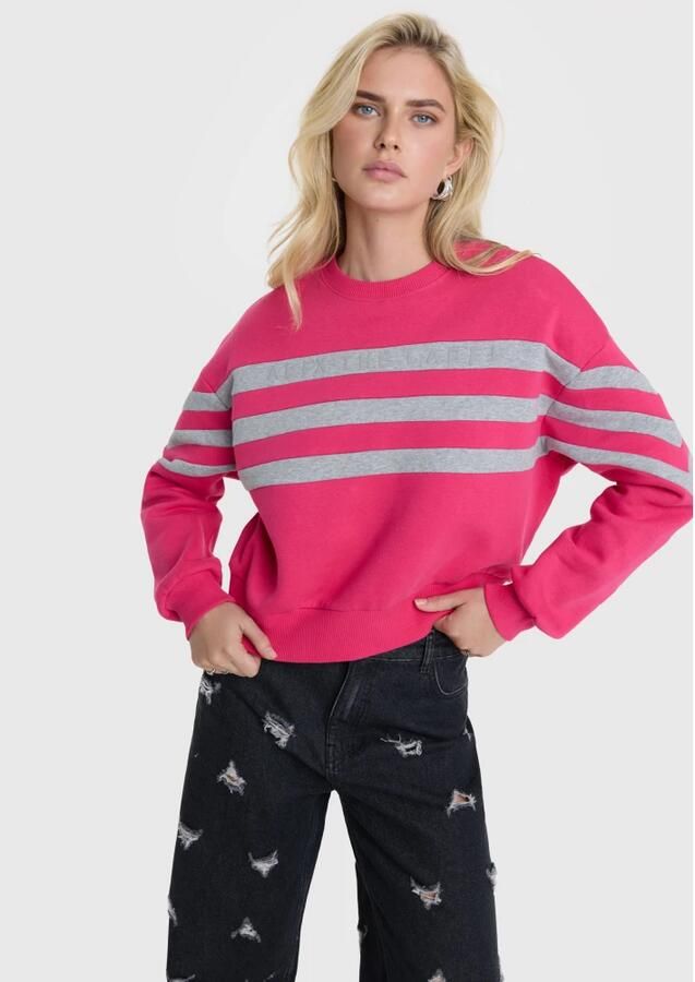 ALIX THE LABEL Dames Truien & Vesten Ladies Knitted Cropped Sweater Roze - Foto 5