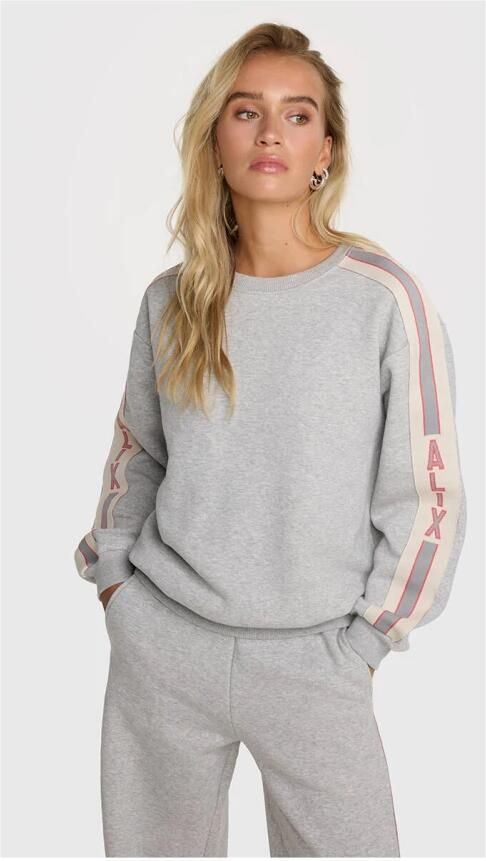 ALIX THE LABEL Truien & Vesten Knitted Stripe Tape Sweater Grijs - Foto 3