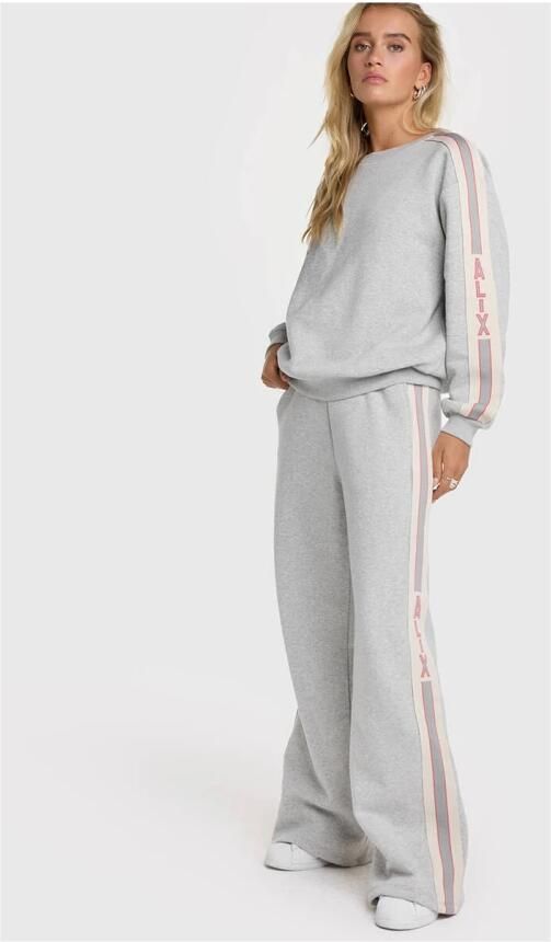 ALIX THE LABEL Truien & Vesten Knitted Stripe Tape Sweater Grijs - Foto 2