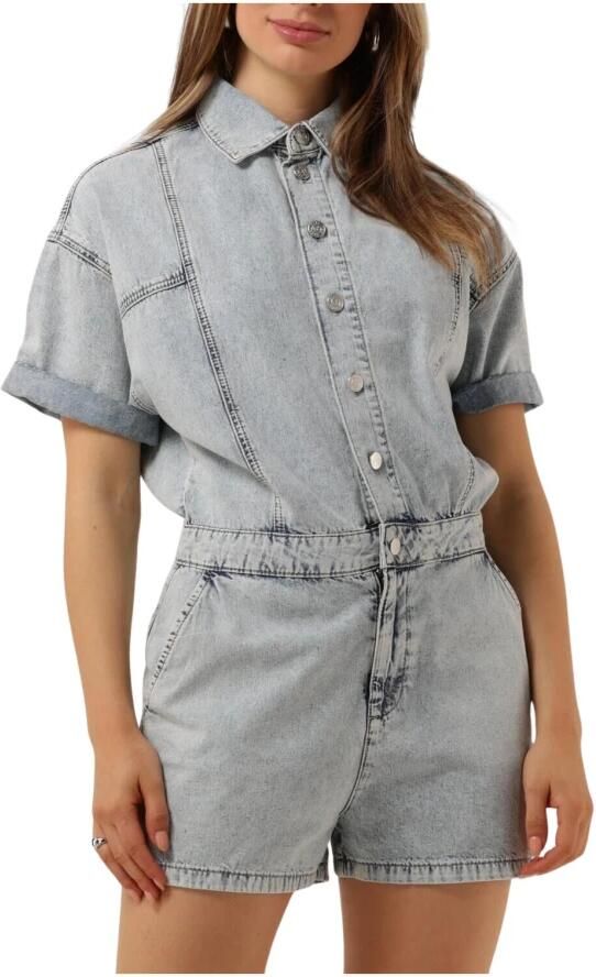 ALIX THE LABEL Dames Jumpsuits Ladies Woven Denim Playsuit Blauw - Foto 3