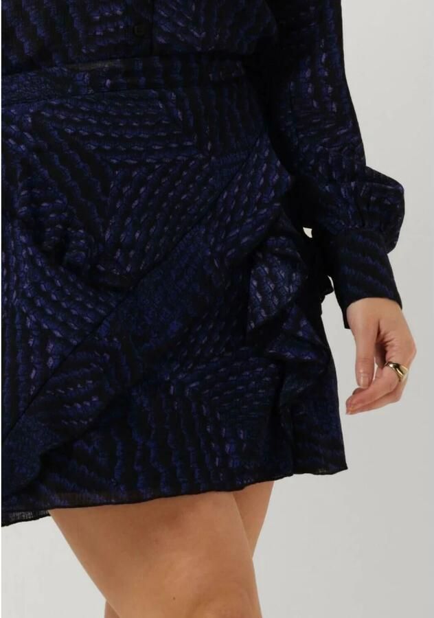 ALIX THE LABEL Dames Rokken Graphic Raffle Skirt Donkerblauw - Foto 4