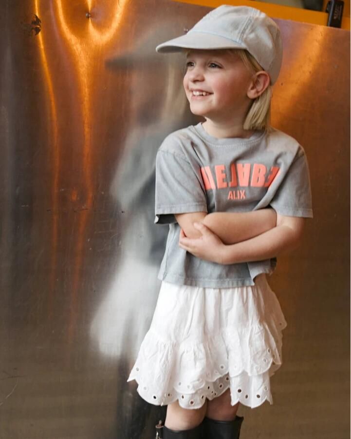 Alix The Label Kinderen Gebreide Geknipte T-shirt Gray Dames - Foto 2