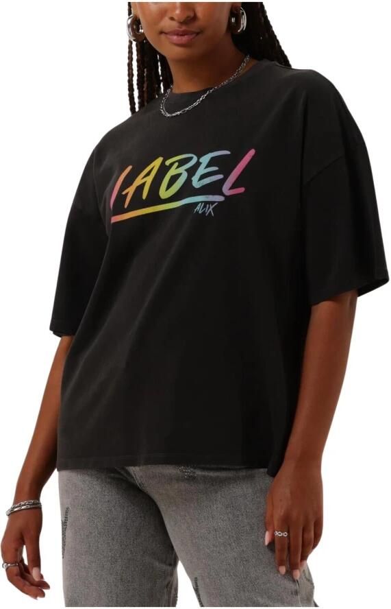 ALIX THE LABEL Dames Tops & T-shirts Ladies Knitted Washed Label T-shirt Grijs - Foto 3