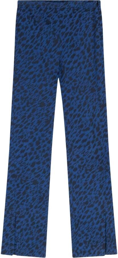 ALIX THE LABEL Dames Broeken Ladies Woven Sketchy Animal Flared Pants Blauw - Foto 7