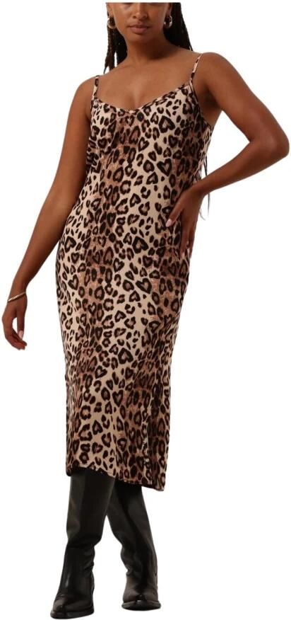 ALIX THE LABEL Dames Jurken Ladies Woven Twill Leopard Camisol Dress Bruin - Foto 7