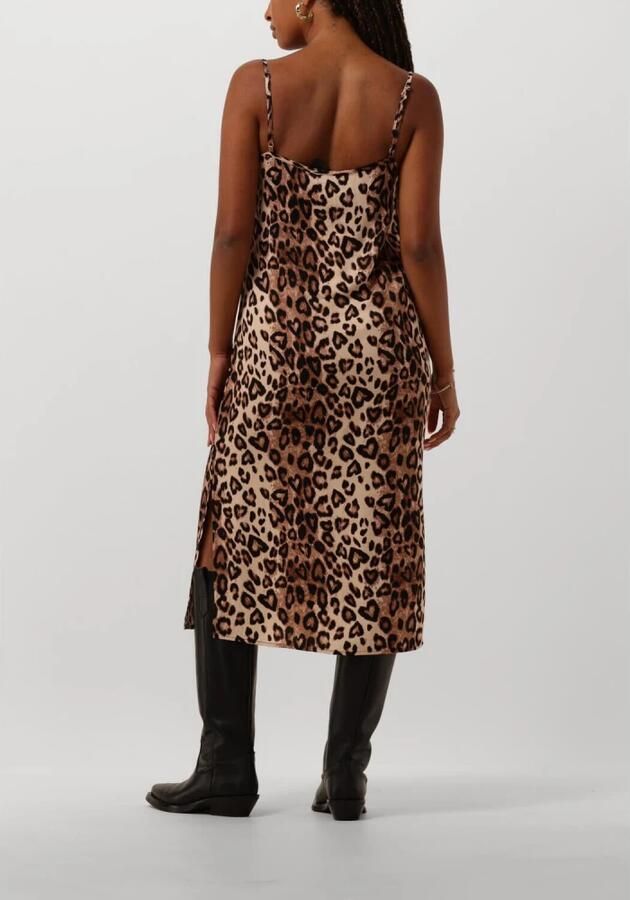 ALIX THE LABEL Dames Jurken Ladies Woven Twill Leopard Camisol Dress Bruin - Foto 6