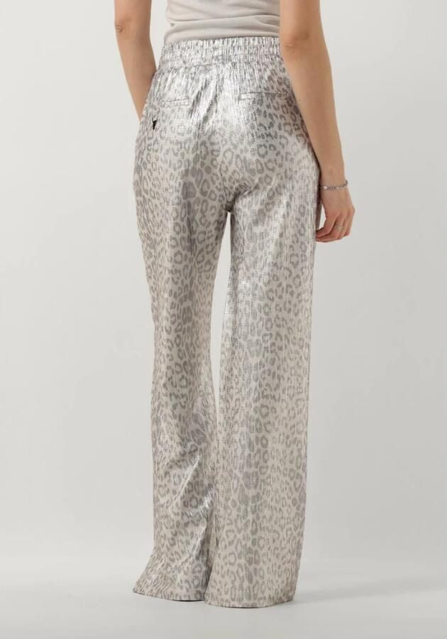 ALIX THE LABEL Dames Broeken Ladies Knitted Leopard Pants Zilver - Foto 2
